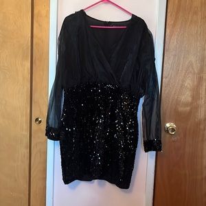 SHEIN black sequin dress